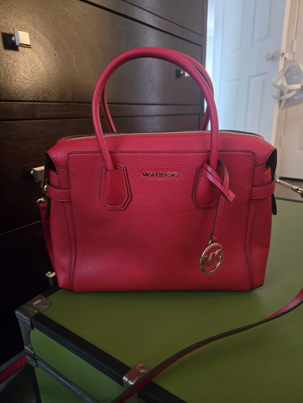 Michael Kors Red Leather Satchel